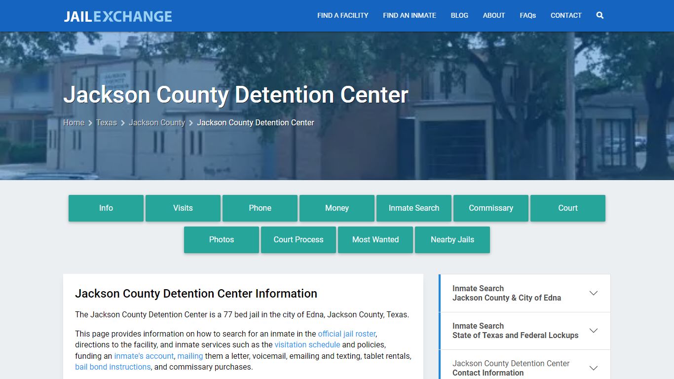 Jackson County Detention Center, TX Inmate Search, Information